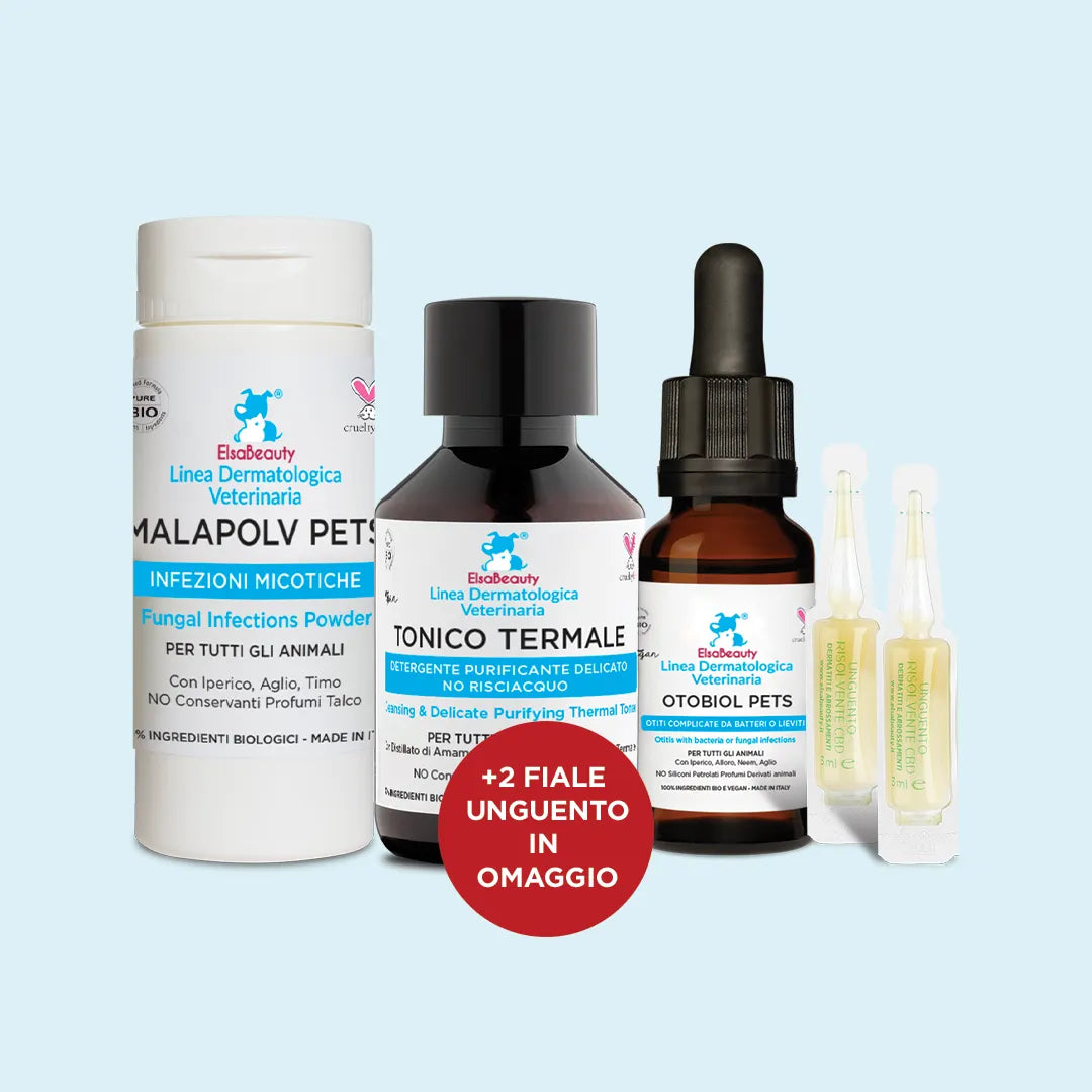 Elsabeauty Prodotti per la cura della pelle degli animali cani e gatti. Dermatite cani e gatti 