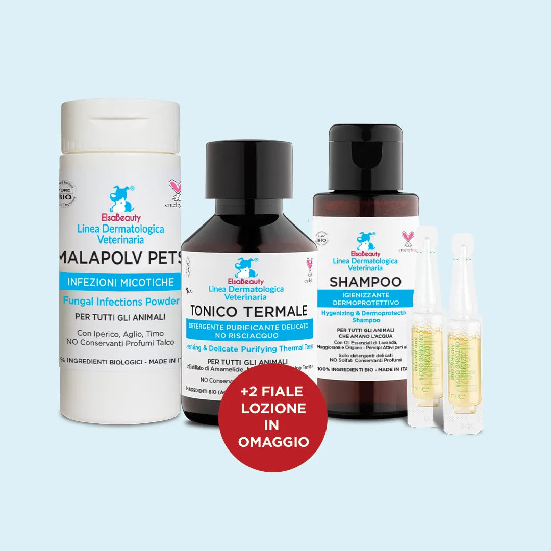 Elsabeauty Prodotti per la cura della pelle degli animali cani e gatti. Dermatite cani e gatti 