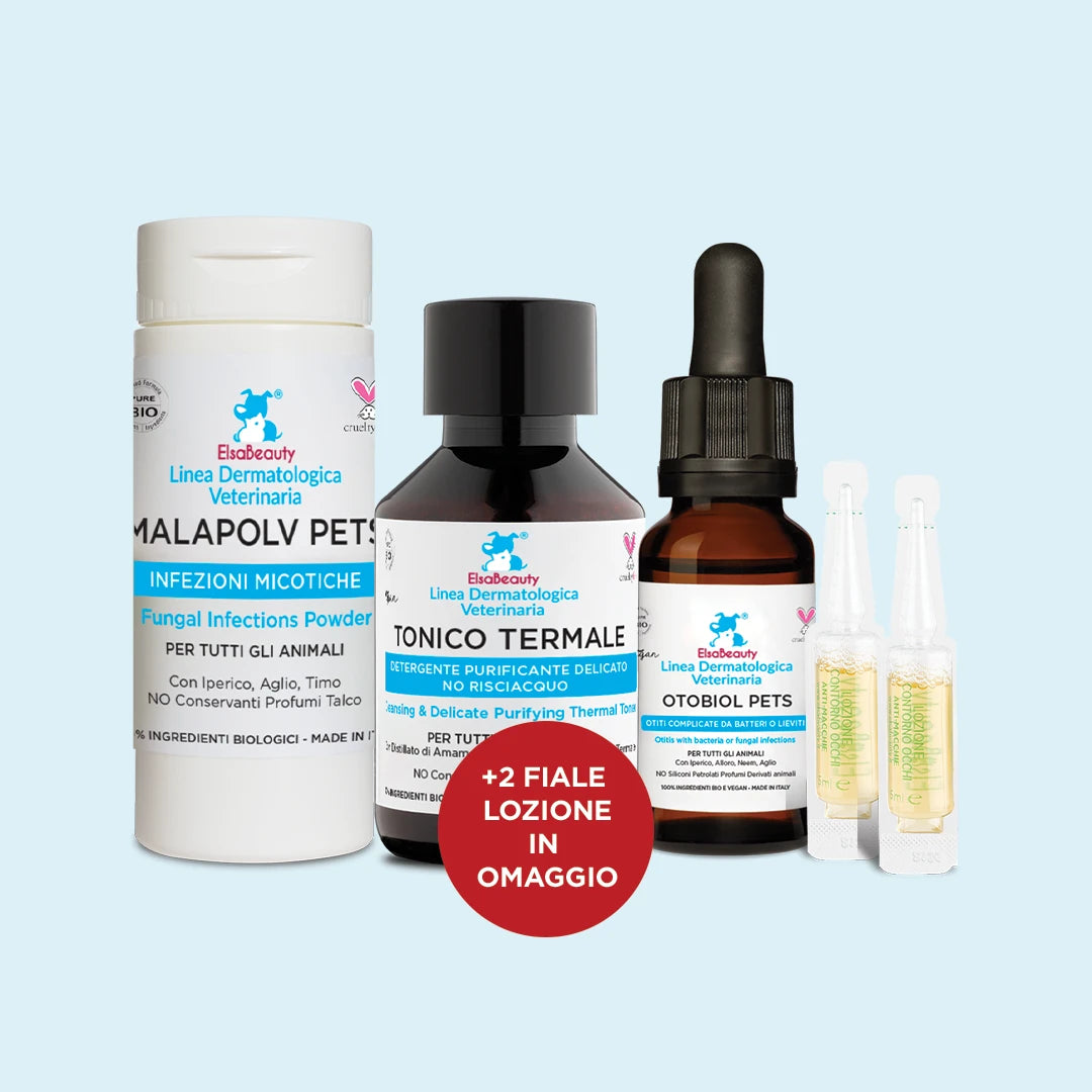 KIT MALASSEZIA ORECCHIE per cani, gatti, e tutti gli animali