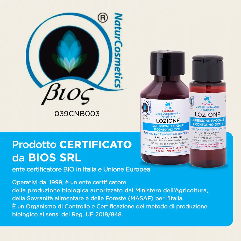 Lozione Detergente Facciale ElsaBeauty è un prodotto Certificato BIOS srl