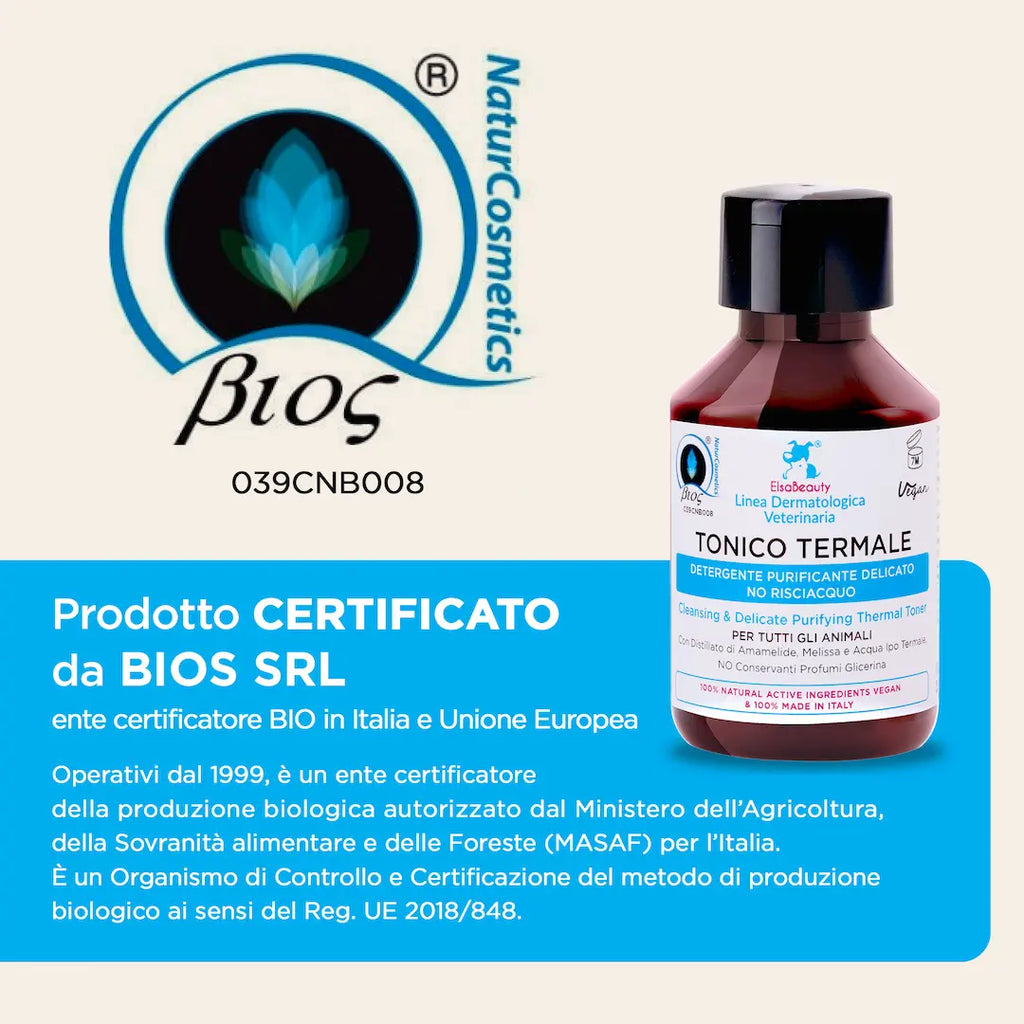 Tonico Termale ElsaBeauty è un prodotto Certificato BIOS srl
