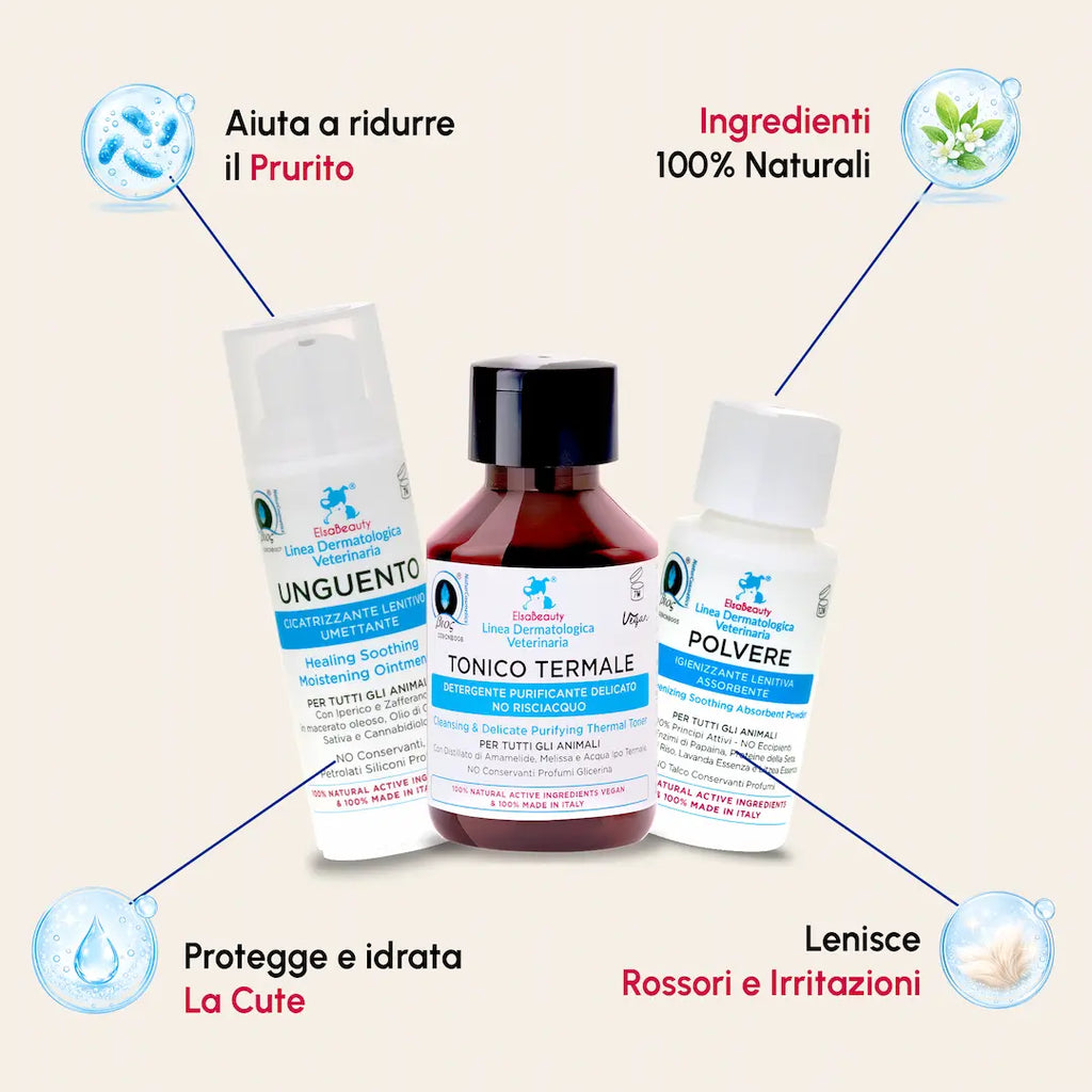 KIT SOS Cute per cane e gatto contro prurito, rossore e pelle irritata e sensibile