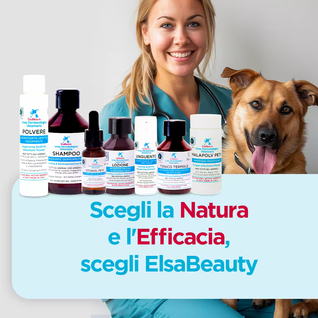 ElsaBeauty Prodotti Naturali ed efficaci per cane, gatto e tutti gli animali contro dermatite, rossore, prurito malassezia e problemi di pelo