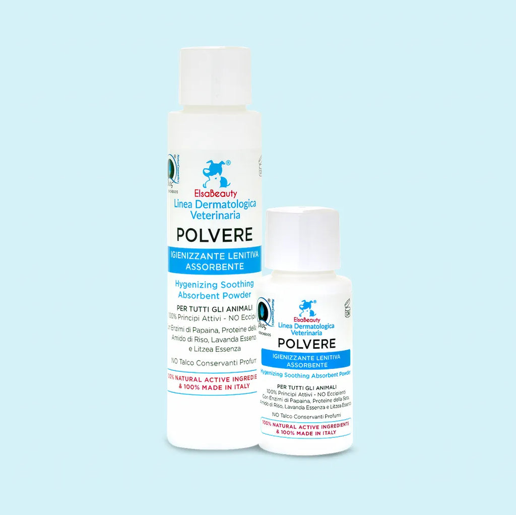 POLVERE Igienizzante Lenitiva Assorbente - ElsaBeauty prodotti per cane e gatto