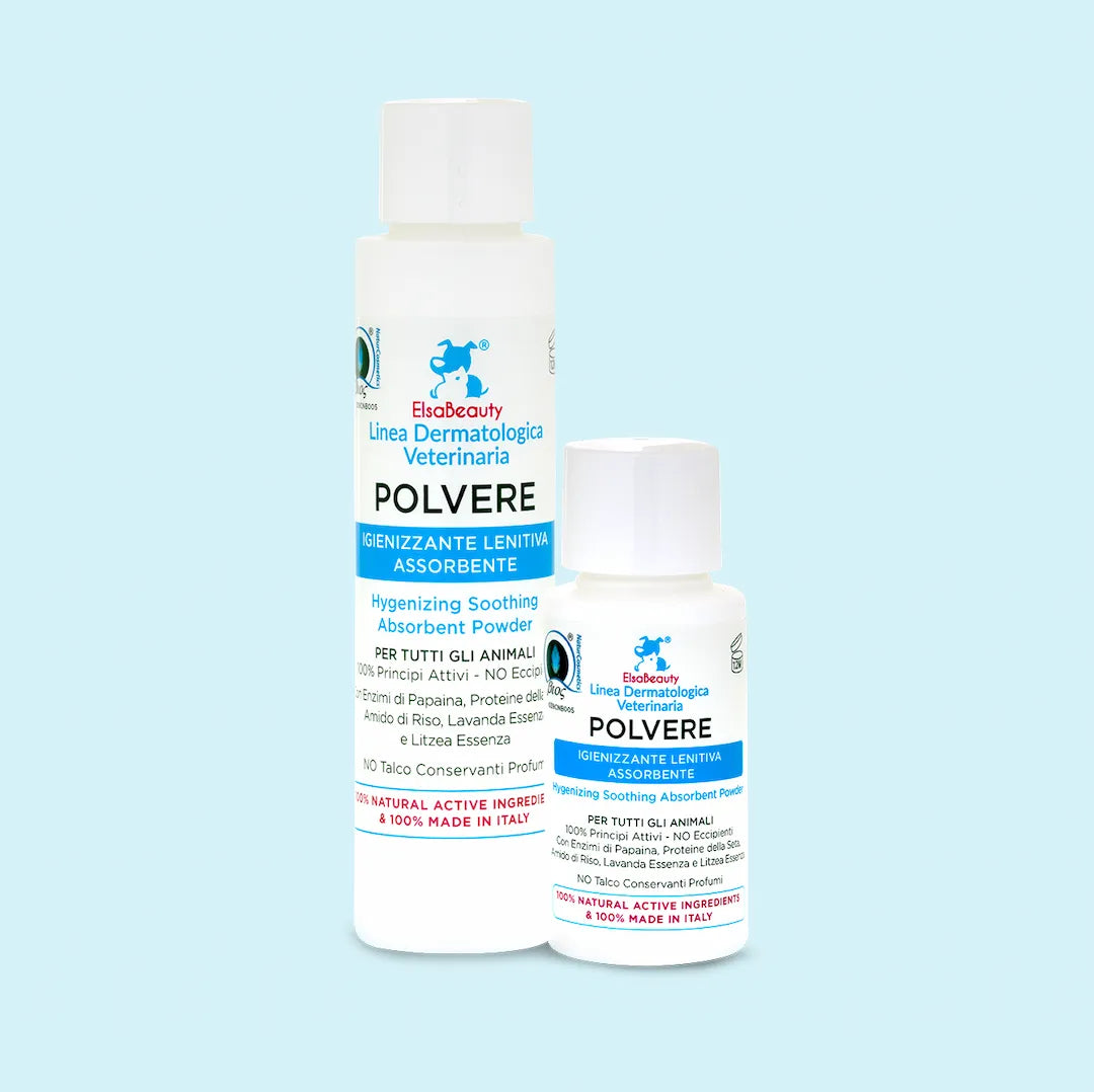 POLVERE Igienizzante Lenitiva Assorbente - ElsaBeauty prodotti per cane e gatto