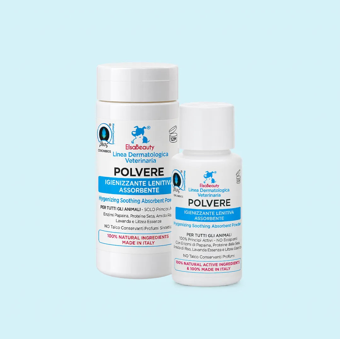 POLVERE Igienizzante Lenitiva Assorbente - ElsaBeauty prodotti per cane e gatto