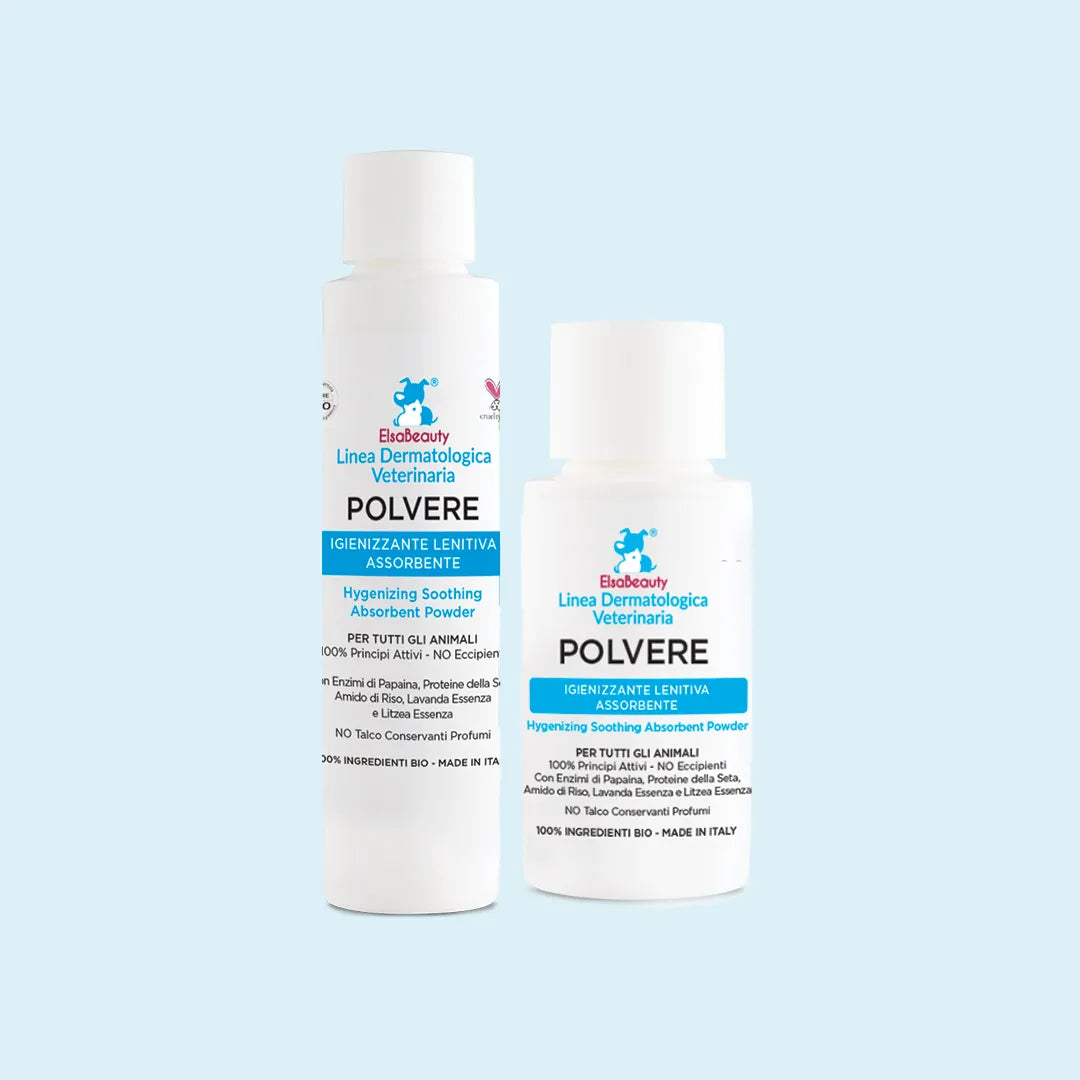 Polvere igienizzante lenitiva per cane e gatto contro prurito e arrossamenti cutanei ElsaBeauty