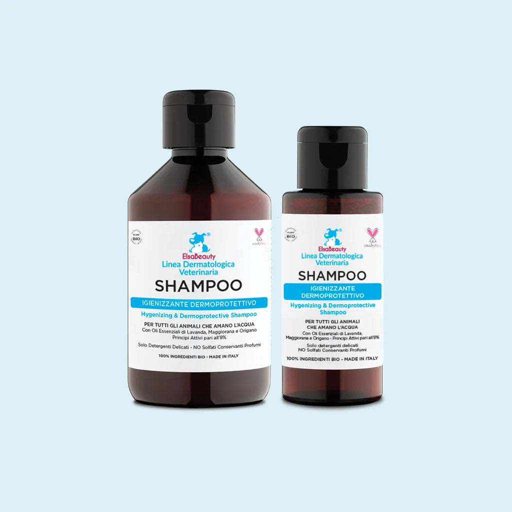 Shampoo igienizzante dermoprotettivo per cane e gatto con dermatite e prurito ElsaBeauty