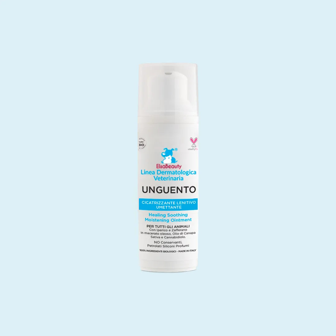 Unguento cicatrizzante lenitivo per cane e gatto con dermatite e screpolature cutanee ElsaBeauty