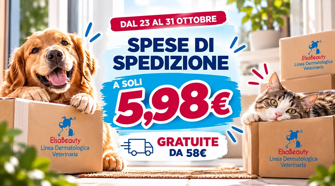 Spedizione scontata a Ottobre per i prodotti della Linea Dermatologica Veterinaria ElsaBeauty