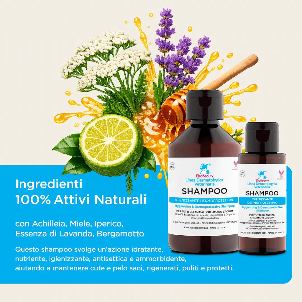 Ingredienti naturali dello shampoo dermoprotettivo con lavanda, origano e iperico ElsaBeauty